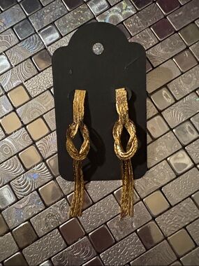 Gold Knot Drop Earrings - Women Jewelry